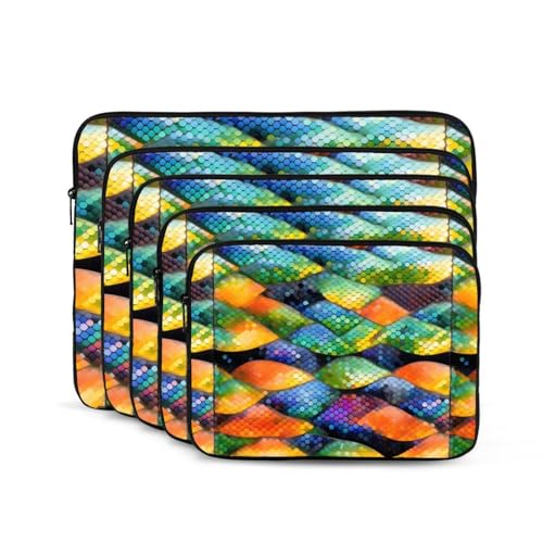 Rainbow Fish Scale Laptop Sleeve Case 12 Inch Suitable for Notebook Computer Tablet Traveling Carrying Simple Case2