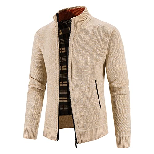 Men's Sweater Cardigan Full Zip Knitted Long Sleeve Sweaters Workout Outfits with Zipper Pockets2