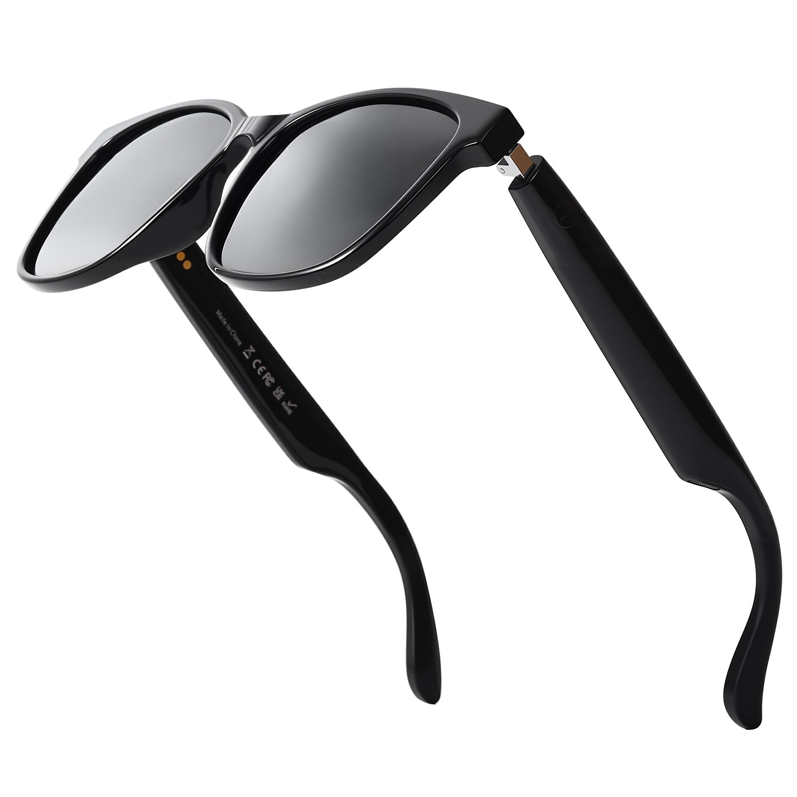 Quaoar Smart Bluetooth Audio Sunglasses Dual Speaker Control Remote Shooting Voice Assistant Sunglasses for Women/Men (Black Frame-Black Lens)-picture-23