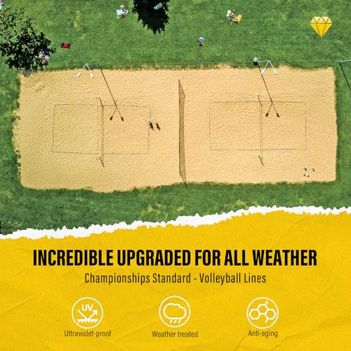 DDVLG Beach Volleyball Lines for Sand or Grass, 2inch Sand Volleyball Boundary Lines for Beach Court 26.3'x52.6' [Doubles 2V2], Highly Visible, All-Weather, with Metal Anchors & Sand Bags - Blue - image 3