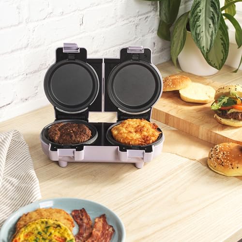 Giles & Posner Macchina Per Spuntini – Piastre Di Cottura Antiaderenti Rimovibili, Compatto, Include 4 Piastre Lisce Per Omelette E Torte, 4 Piastre Per Waffle, Facile Da Pulire, Viola Pastello - 5