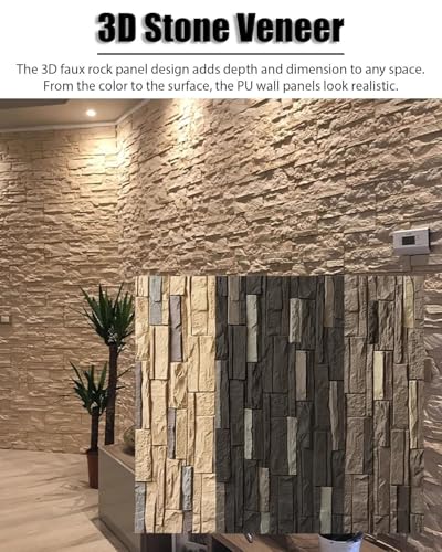 Paneles decorativos pared de alta gama con relieve de piedra natural realista 2