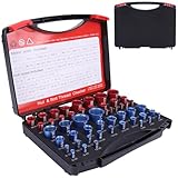CLBDRESS Thread Checker, 50 Pcs Nut and Bolt Thread Checker - 27 Standard & 23 Metric Box Set Thread Gauge for Size Checker of Bolts or Nuts in Narrow Areas