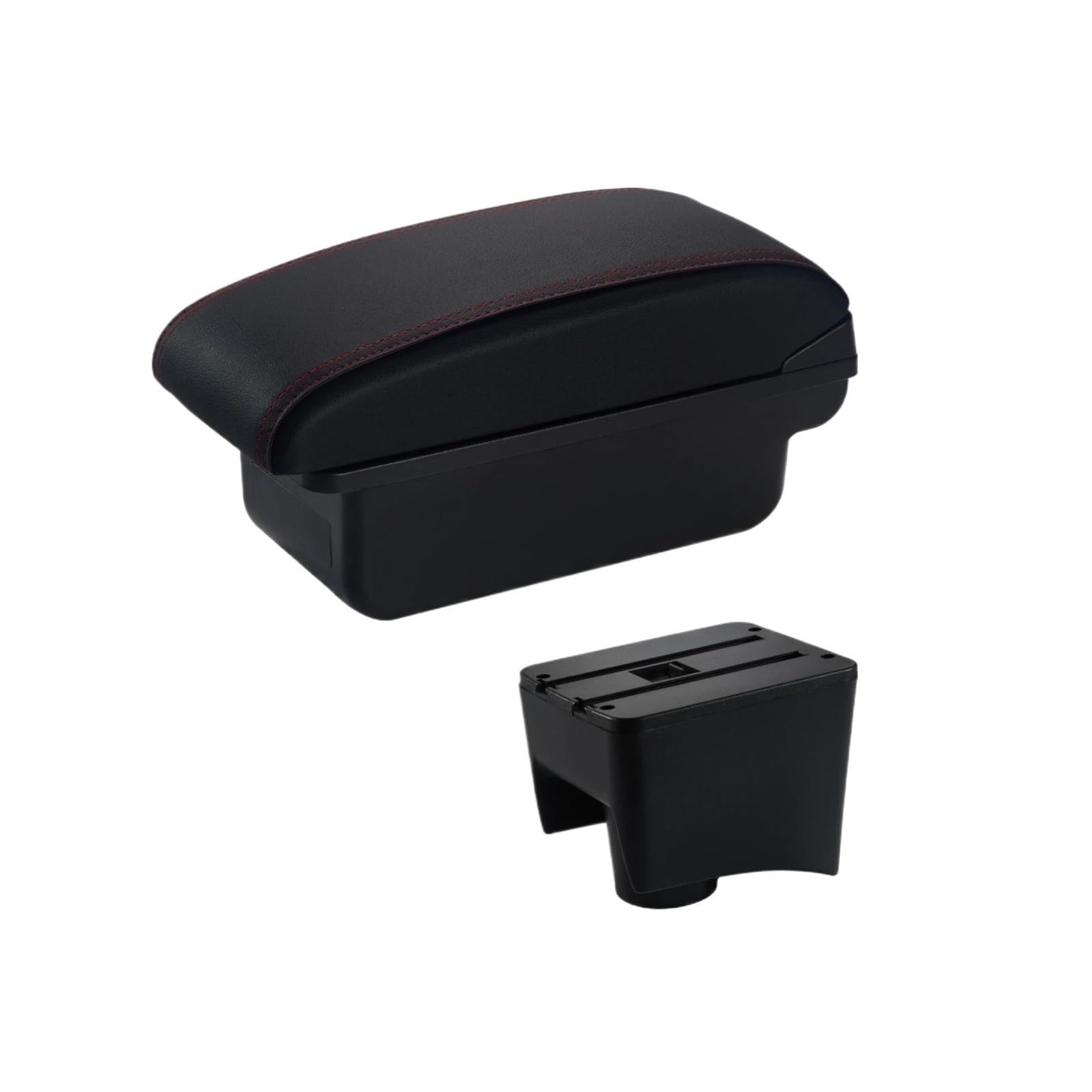 UMDJJU For VW For POLO For Mk5 6R For Vento 2010-2018 Armrest Car Box Storage Retrofit Interior Accessories Car Centre Console Armrest Box(A1 Red Line No USB)