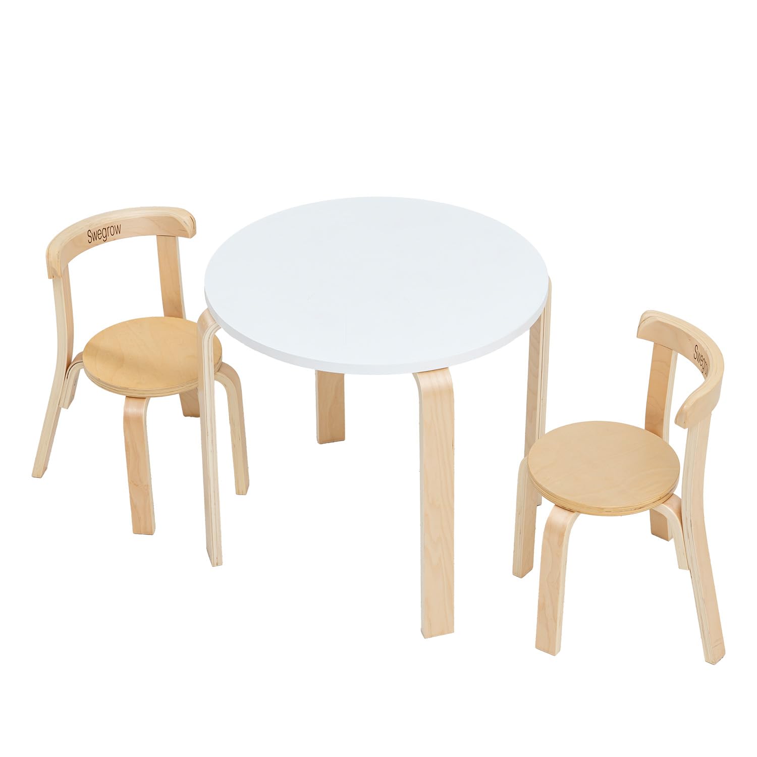 Swegrow Kids Table and 2 Chairs Set, Wooden Table and Chairs for Kids & Toddler,Kid Wooden Furniture for Playroom/Home/Kindergarten — image 1