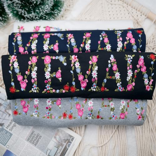 Embroidery Floral Memaw Sweatshirts For Grandma Gift Sweatshirt From Grandkids Flower Gift Mothers Day Christmas4