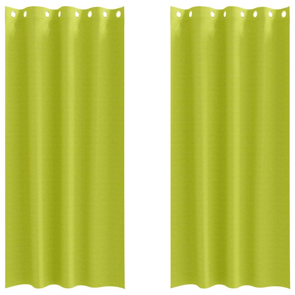 Zielone zasłony z oczkami 225 x 140 cm