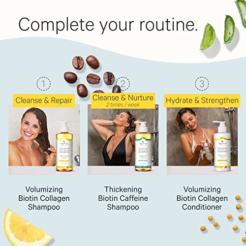 Tree To Tub Vegan Biotin And Collagen Conditioner For Dry, Damaged Hair - Volumizing Sulfate Free Fine Hair Thickening Conditioner For Women & Men W/Organic Argan Oil, All Natural Lemon, Tea Tree Oil #TOP4
