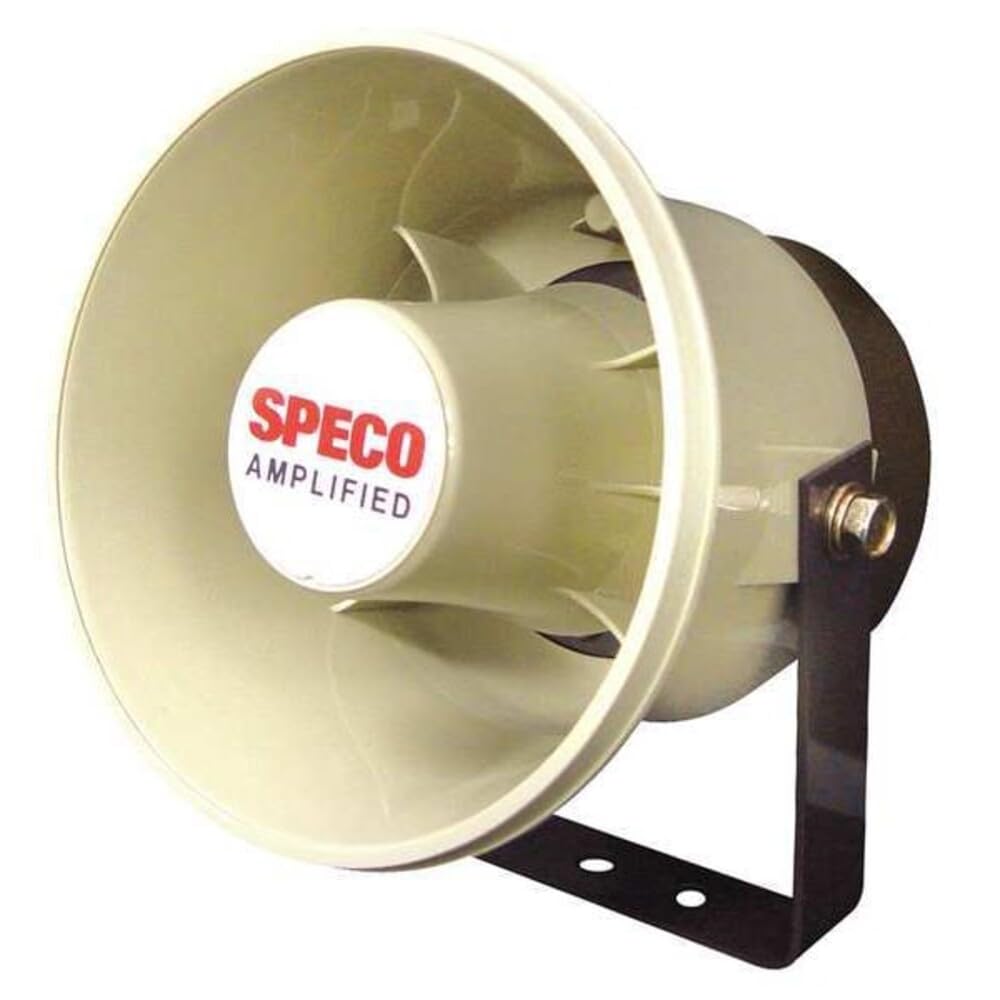 speco aspc20 20w 6" weatherproof amplified pa speaker also for digital deterrent
