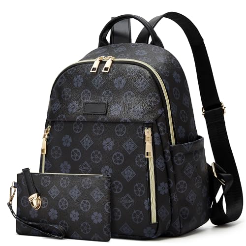 Image of Backpacks for Women Fashion PU Leather Bag Multipurpose Design Convertible Satchel Bag Travel Backpack Handbag and Purse 2Pcs