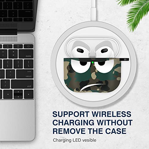 Image of for Airpods 3 Case 2021, Don't Touch Me for Airpods Cover with Keychain Soft Cute Shockproof Cover for Women Men Compatible with for Airpods 3 Charging Case,Green