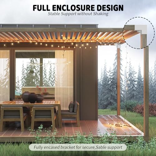 Image of 3-Way Pergola Bracket Kit,DIY Right Angle Corner Woodwork Brackets for 4 inchx4 inch (Actual:3.5 inchx3.5 inch) Lumber,White Pavilion Gazebo Brackets for Patio Pergolas,Prochs,Log Cabin W /Hardware - 2Pack