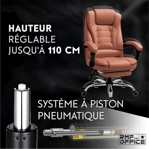 Fauteuil bureau ergonomique marron inclinable 135° Dermocura