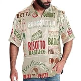 italienische hemden camicie Modischer Druckstil: Das Hawaiihemd für Herren ist komplett mit lustigen Mustern in leuchtenden Farben bedruckt. Komplett bedruckt, der Ihnen auffällig aussehende und lebendige Drucke verleiht diesem Sommer-Strandhemd Attraktivität.