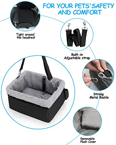 UNICITII Dog Booster Car Seat for Small Dogs,Elevated Dog Booster Seat for Dog up to 9kg,Puppy Car Seat, Dog Lookout Carseat Pet Travel Bed for Front Back Seat
