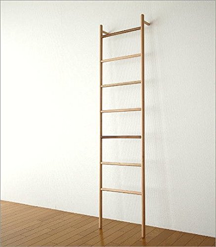 Amazon｜ラダーラック ラダーシェルフ 天然木 木製 無垢材 壁面