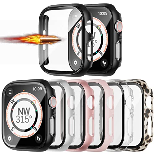 Coque Apple Watch 9 8 7 41mm avec verre trempé intégré en lot de 6