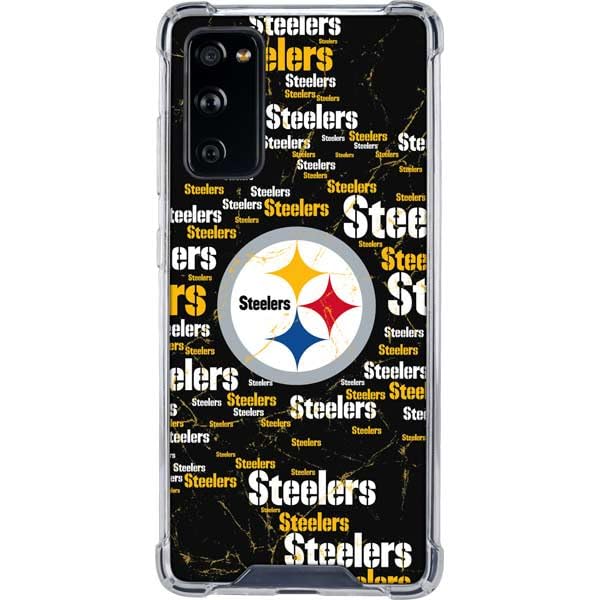 Skinit Clear Phone Case Compatible with Galaxy S20 FE - Officially Licensed NFL Pittsburgh Steelers Black Blast Design