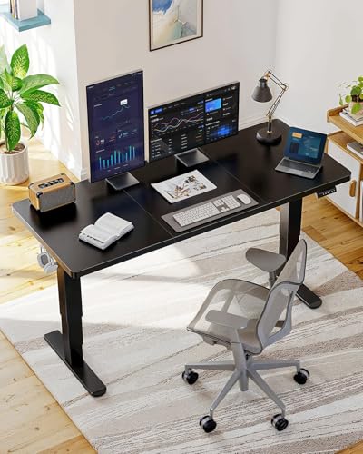 HUANUO 71x35 Inch 3-Stage Legs Electric Standing Desk, Large Height Adjustable Office Desk with Brushless Motor, Stand U - Additional View