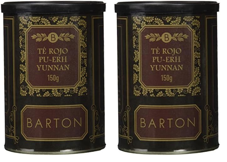 Barton   Té Rojo Pu Erh Yunnan, 150 gr (Paquete de 2)