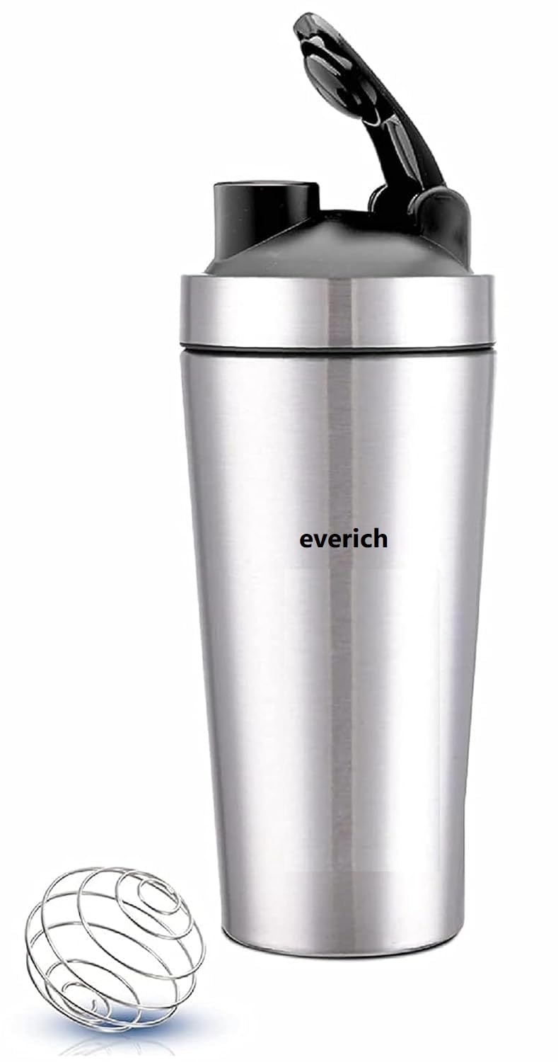 RJ kitchenware Store Steel Pro Shaker 750 ml with Steel Whisk, Leakproof Gym Shaker Bottle for Supplements, Pristine (Silver) (B0DHGV38GV) Amazon Price History, Amazon Price Tracker
