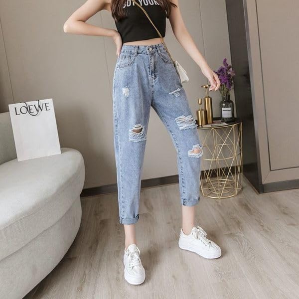 Loose-Fitting Slimming Summer Thin Ripped Jeans4