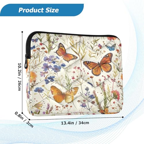 Funda para laptop 13-14 pulgadas acuarela mariposas impermeable miniatura 3
