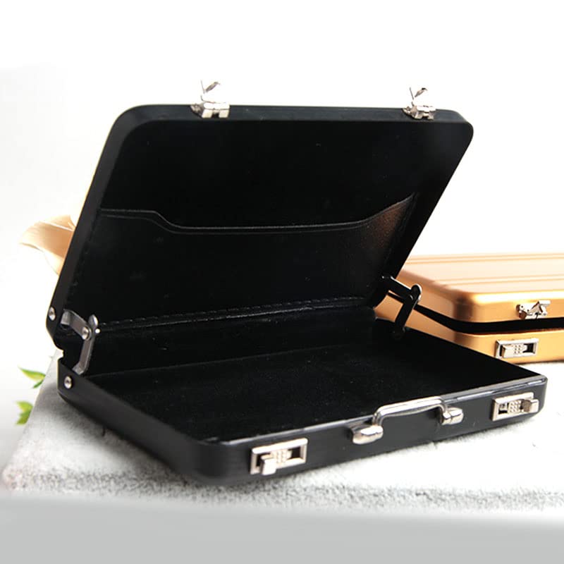 2Pcs Lock Box Modeling Suitcase Aluminum Metal Business Card Holder Card Case3