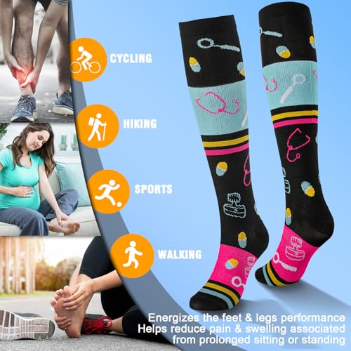 Image of bropite Compression Socks for Women &Men Circulation-Support Knee High Socks 20-30 mmhg-Best for Running,Medical,Nurse,Travel