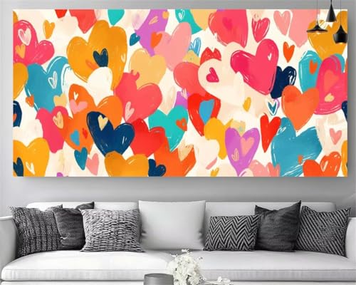 Diamond painting adulte grand format 80x160cm broderie diamant amour multicolore DIY