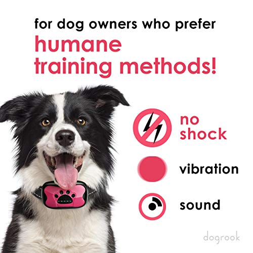 DogRook Rechargeable Bark Collar - Humane, No Shock Training Collar - Action Without Remote - Vibration 