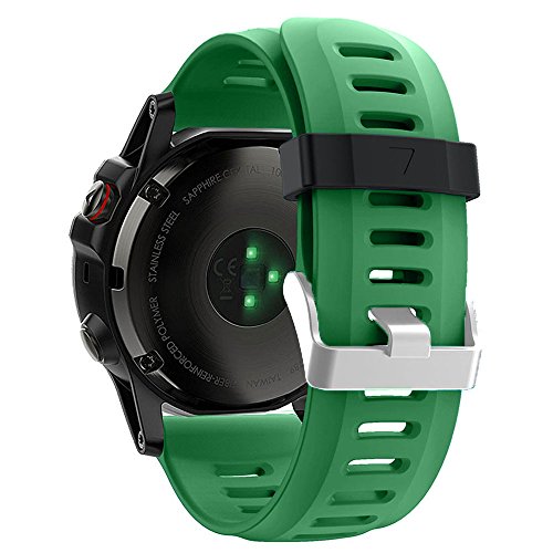 Band for Garmin Fenix 3 / Fenix 3 HR, Soft Silicone Wristband Replacement Watch Band for Garmin Fenix 3 / Fenix 3 HR Smart Watch (Army Green)