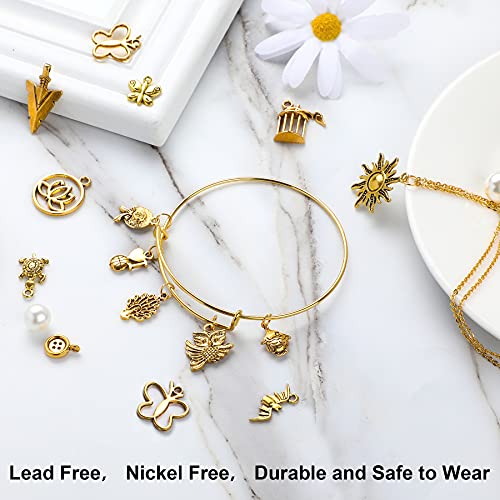 Sannix 350Pcs Antique Gold Charms Bulk Lots Jewelry Making Charms Assorted Pendants For Diy Necklace Bracelet Earring Making And Crafting #TOP2