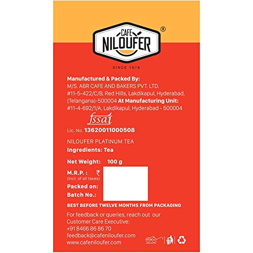 Image of Cafe Niloufer Platinum Tea Powder (100 Grams ) - Goodness Of Rich Taste & Aroma - Assam