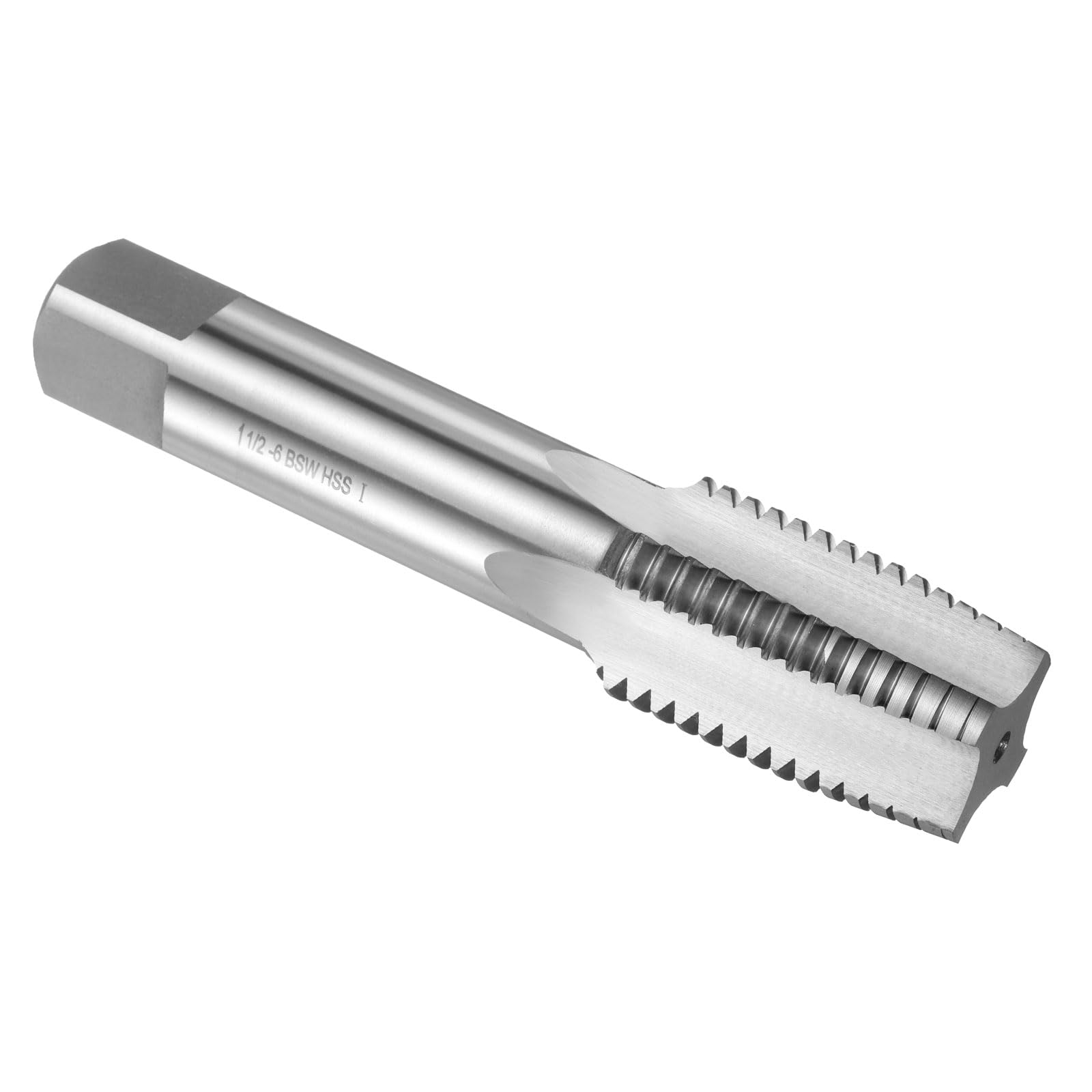 QUARKZMAN Macho De Roscar A Mano 1-1/2"-6 BSW Estilo Cónico Con Ranuras Rectas Herramienta De Roscado Acero Rápido HSS6542