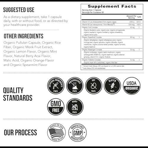 Image of Organic Plant D3 + K2 | 5000iu D3 + 120mcg K2, 100% Whole Food, Raw & Vegan