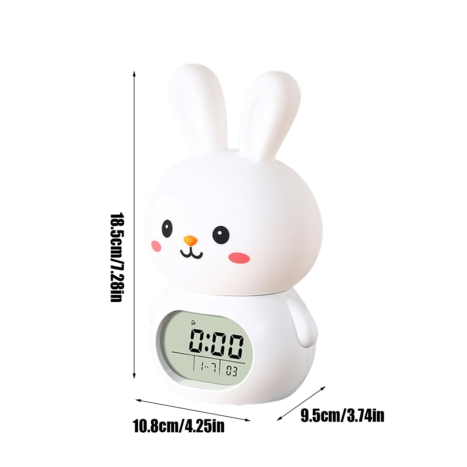 Generico Lampada Coniglio Con Timer Timer Digitale da Tavolo con Luminosità | Sveglia Luce Notturna per Cameretta, Arredamento Camera e Casa, Compleanno, Vacanze, Studenti, Bambini e Comodino