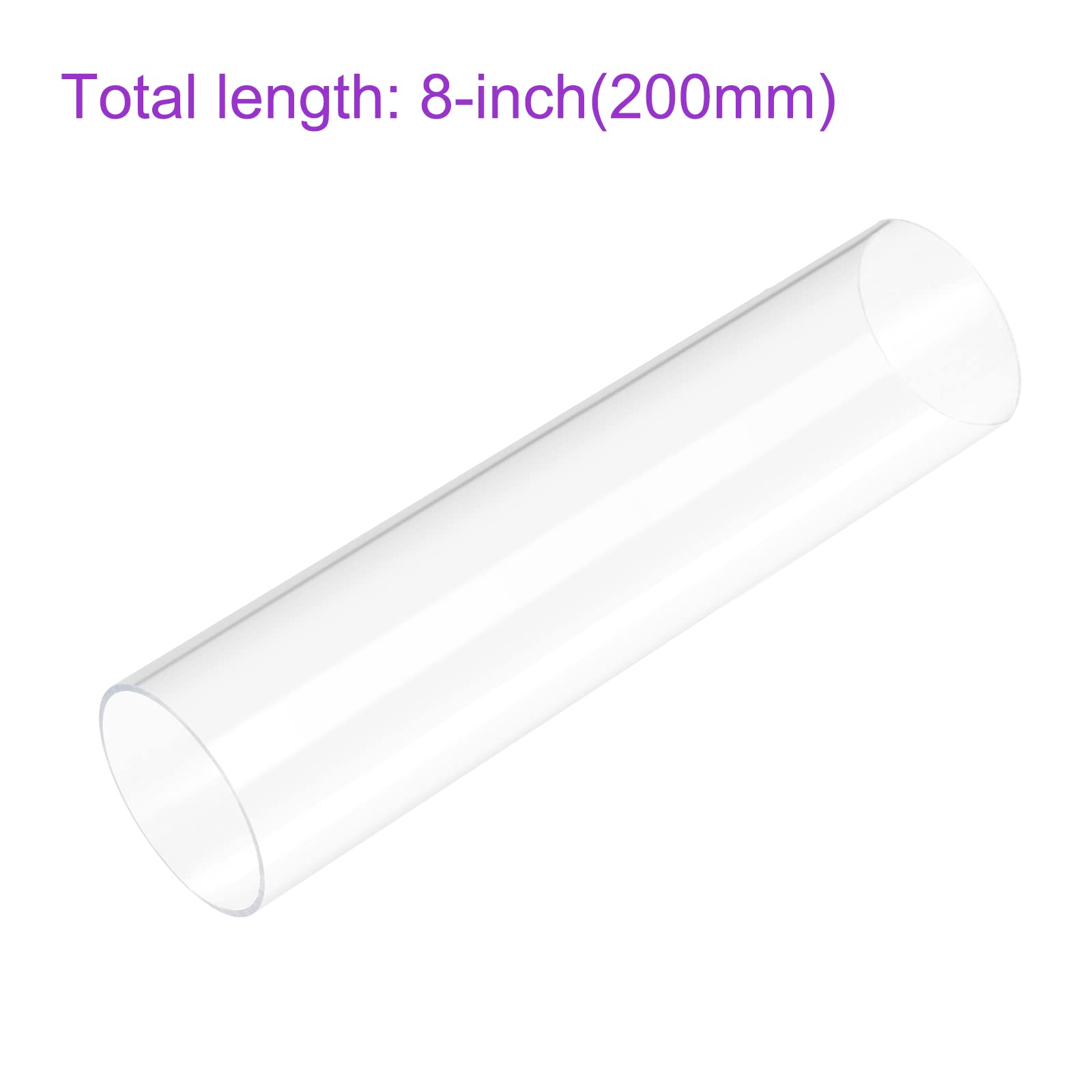 DMiotech 46mm x 50mm 8" Transparente Acrílico Tubo Rígido Plástico Tubo para Acuario Agua Tubería, Agua Refrigeración Sistema, Plomería