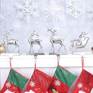 Setof4christmasstockingholderformantelreindeerandsleighchristmasstockinghangersforfireplacemetalmantelhookshangerforchristmasstockingholdersetof4 Urban Country Home Decor Set of 4 christmas stocking holder for mantel reindeer and sleigh christmas stocking hangers for fireplace metal mantel hooks hanger for christmas stocking holder set of 4 urban country home decor