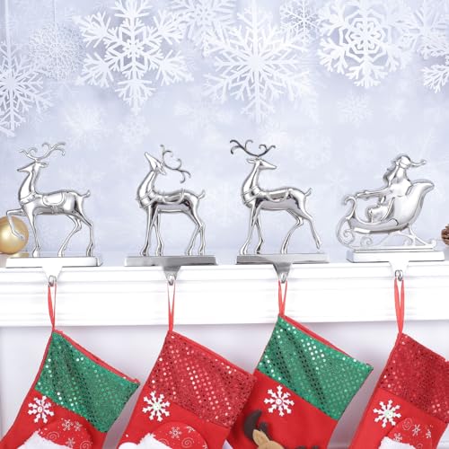 Setof4christmasstockingholderformantelreindeerandsleighchristmasstockinghangersforfireplacemetalmantelhookshangerforchristmasstockingholdersetof4 Urban Country Home Decor Set of 4 christmas stocking holder for mantel reindeer and sleigh christmas stocking hangers for fireplace metal mantel hooks hanger for christmas stocking holder set of 4 urban country home decor