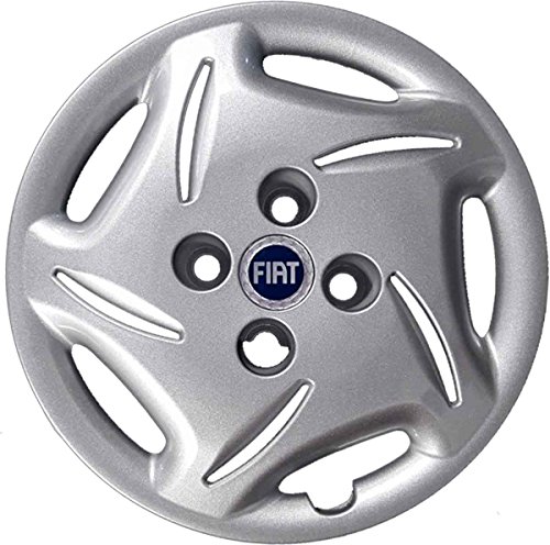 Kit Di 4 Copricerchi Non Originali Adattabili Per Fiat Seicento Brush – Diametro 13 Pollici – Logo Blu