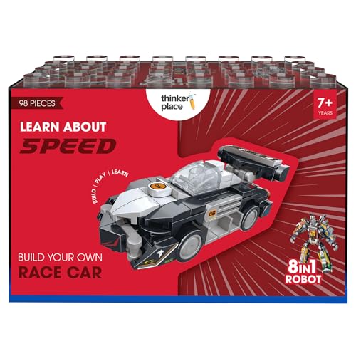 Image of 8-in-1 Super Racing Car Earl (98 Pieces) | Learn About Speed | Building Block Set for Kids Age 6+ | STEM Educational Toy | Build, Collect & Create Mega Robot | Science & Learning Toy