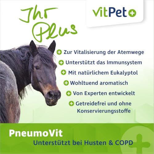 VitPet+ PneumoVit | Husten Pferd | Schleimlöser für Atemwege & Bronchien