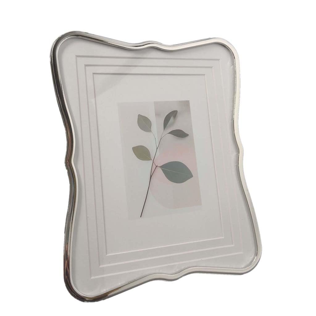 ZXWSTORE Photo Frame, Silver Metal Frame, Decorative Table