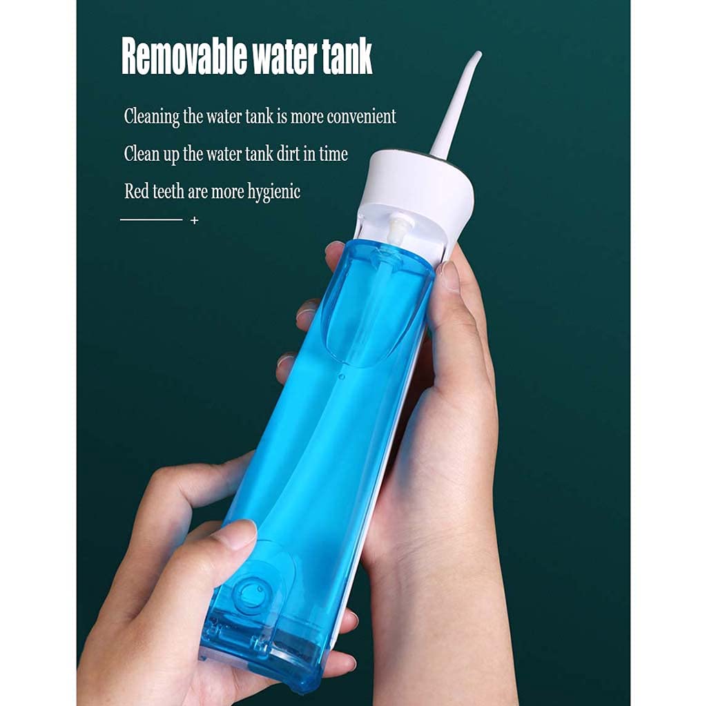 TJH Flosser de Agua, Flossers inalámbricos limpios con 5 boquillas de Chorro, IPX7 Impermeable 150ML 3 Modos Flosser eléctrico para Dientes, Irrigador Oral de Carga magnética para Viajes
