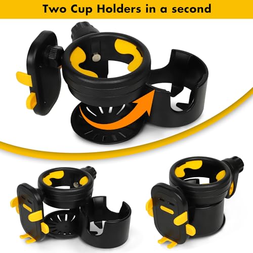 3 in 1 Cup Holder and Phone Mount for Electric Scooter, Phone Holder with Bottle Holder for Walker, Wheelchair, Stroller, Mobility Scooter Accessories - Image 6