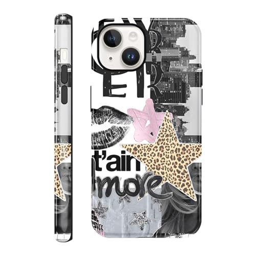 Knrlqim Cover per iPhone 13 / iPhone 14 6,1', Aesthetic Motivi Print, Morbida Silicone TPU Custodia Disegno per Ragazza Donne, Antiurto Anticaduta Protettiva Case, Motivo 2