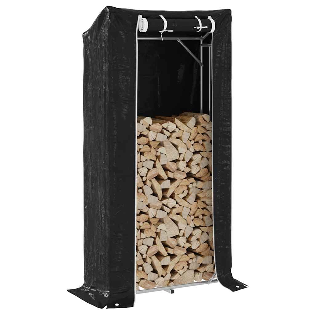 Estantería para leña de acero galvanizado con protección contra la lluvia, 100 x 40 x 200 cm, resistente a la intemperie, para jardín, terraza y salón, ayuda para guardar madera seca