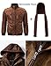 FLAVOR Men Brown Leather Motorcycle Jacket with Removable Hood. (Small (US Standard), Brown)
