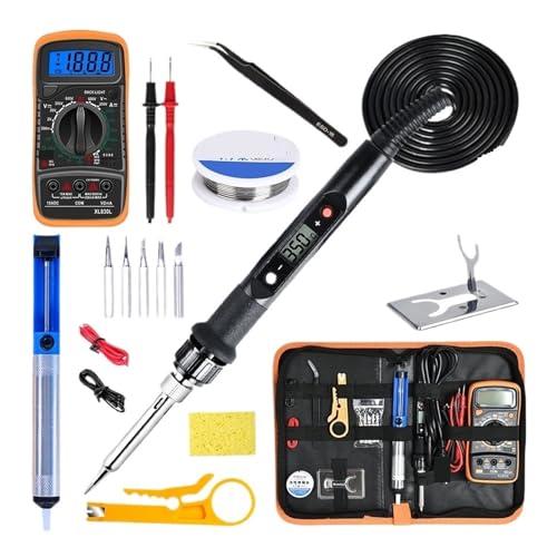 はんだごて セット 温度調節可能な電気はんだごてキット 80W はんだごて溶接ツールキット DIYや修理に多目的に使える